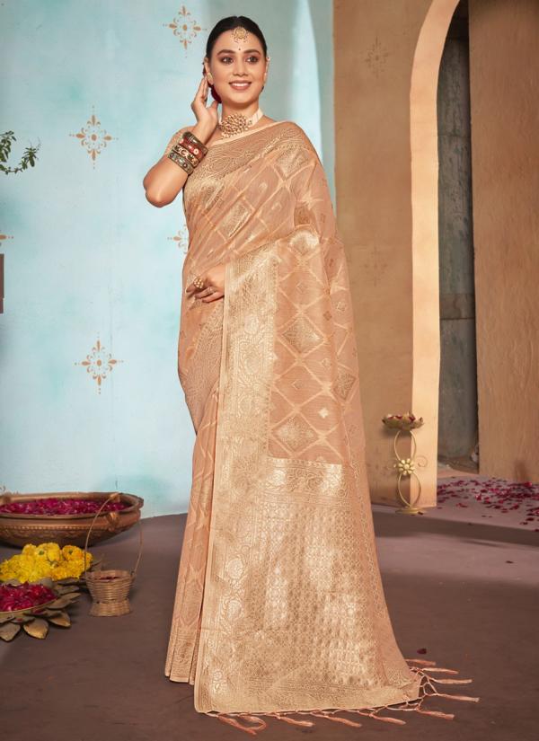 Sangam Pratisha Organza Weaving Rich Pallu Sarees Collection